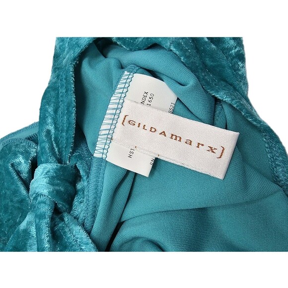 Gilda Marx VTG Bow Keyhole Crushed Velvet Dance Skate Dress Leotard Kids 4/6 - Picture 16 of 16